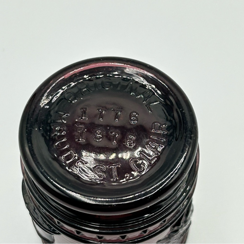 Maude St Clair Plum Carnival 1776 1976 Bicentennial Toothpick Holder - Picture 4 of 11